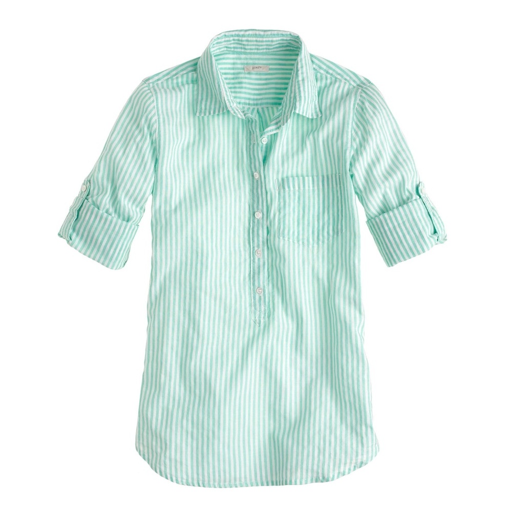 J. CREW CAMP POPOVER SHIRT IN STRIPE - Picture 2 of 8